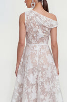 Load image into Gallery viewer, Pink Floral One Shoulder A Line Maxi Formal Dress