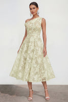 Load image into Gallery viewer, Pink Floral One Shoulder A Line Maxi Formal Dress
