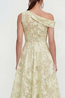 Load image into Gallery viewer, Pink Floral One Shoulder A Line Maxi Formal Dress