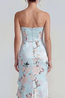 Load image into Gallery viewer, Pink Floral Corset Mermaid Long Formal Dress with Ruffles