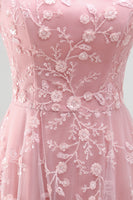 Load image into Gallery viewer, Strapless Sparkly Blue Floral Beaded A Line Long Formal Dress