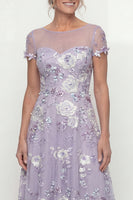 Load image into Gallery viewer, Dusty Purple Floral A Line Maxi Mother of the Bride Dress