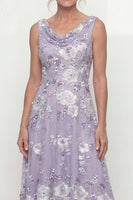 Load image into Gallery viewer, Dusty Purple Long Floral A Line Mother of the Bride Dress
