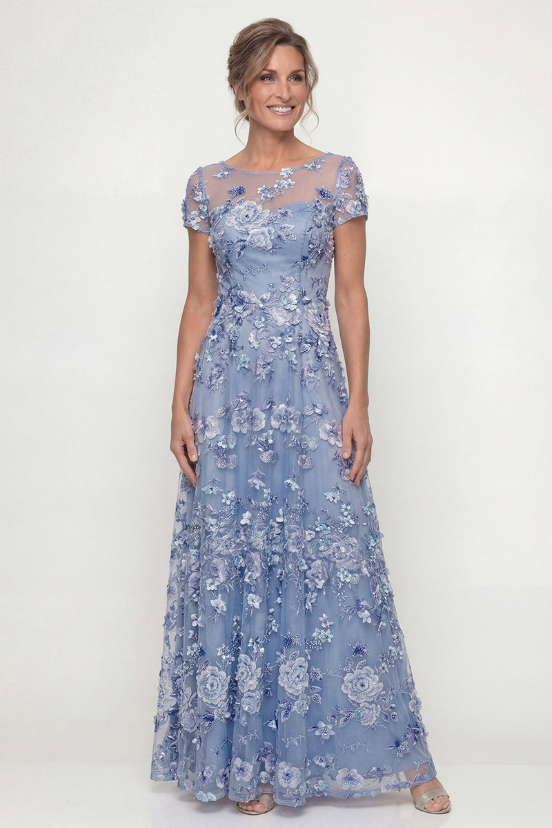 Load image into Gallery viewer, Dusty Rose A Line Floral Long Mother of the Bride Dress