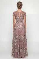 Load image into Gallery viewer, Dusty Rose A Line Floral Long Mother of the Bride Dress