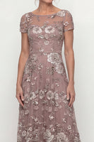 Load image into Gallery viewer, Dusty Rose A Line Floral Long Mother of the Bride Dress