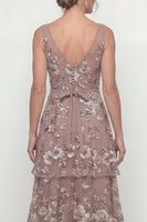 Load image into Gallery viewer, Dusty Rose A Line Floral Long Mother of the Bride Dress with Ruffles