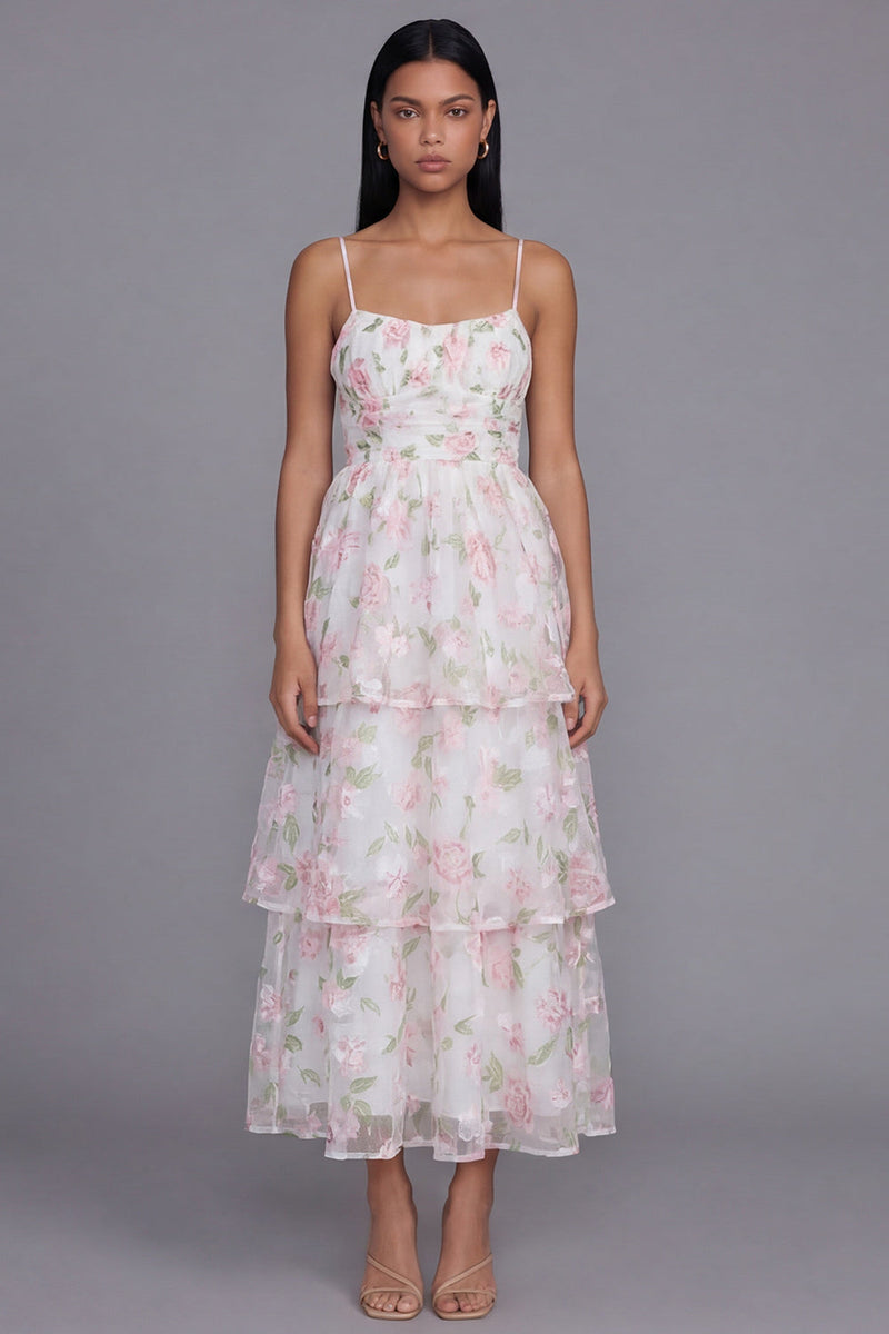 Load image into Gallery viewer, Yellow A Line Floral Long Corset Formal Dress with Ruffles