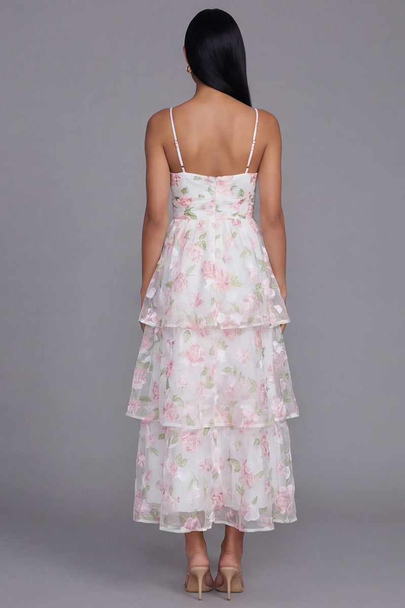 Load image into Gallery viewer, Yellow A Line Floral Long Corset Formal Dress with Ruffles