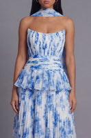 Load image into Gallery viewer, Dusty Sage A Line Maxi Ruffled Formal Dress with Pleats