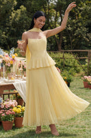 Load image into Gallery viewer, Dusty Sage A Line Maxi Ruffled Formal Dress with Pleats