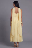 Load image into Gallery viewer, Dusty Sage A Line Maxi Ruffled Formal Dress with Pleats