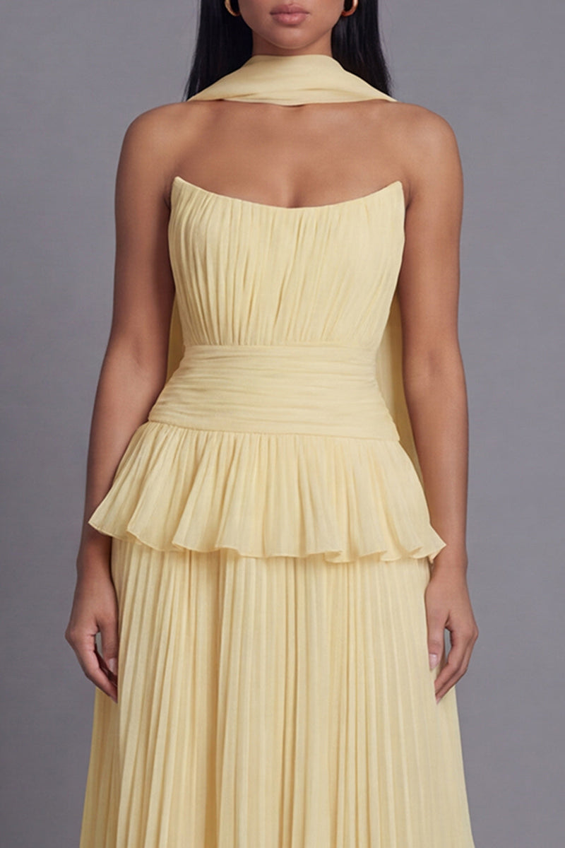Load image into Gallery viewer, Dusty Sage A Line Maxi Ruffled Formal Dress with Pleats