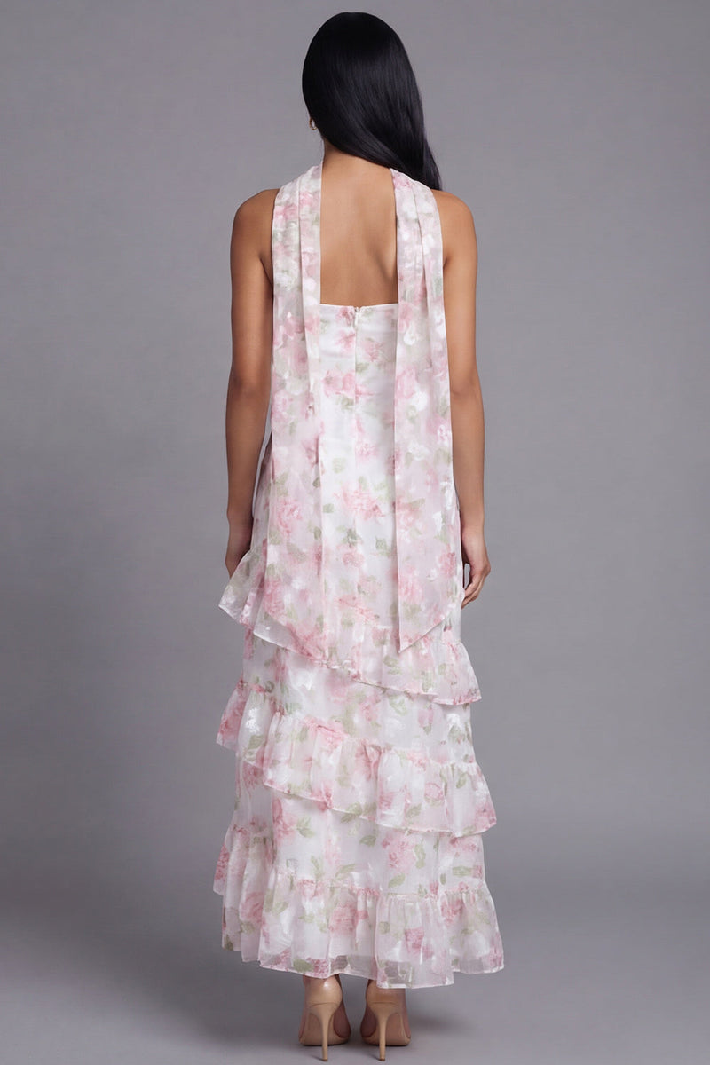 Load image into Gallery viewer, Mermaid Yellow Floral Strapless Maxi Formal Dress with Ruffles