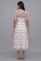 Load image into Gallery viewer, White Red Flower Floral V-Neck Maxi A Line Formal Dress