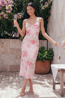 Load image into Gallery viewer, Sparkly Pink Floral Spaghetti Straps Maxi Bodycon Formal Dress