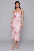 Load image into Gallery viewer, Sparkly Pink Floral Spaghetti Straps Maxi Bodycon Formal Dress