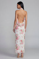 Load image into Gallery viewer, Sparkly Pink Flower Sequin Maxi Sheath Floral Formal Dress