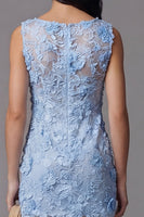Load image into Gallery viewer, Blue Floral Boat Neck Tight Short Homecoming Dress