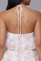 Load image into Gallery viewer, Floral White Pink Short A Line Homecoming Dress with Ruffles