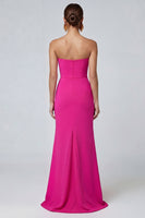 Load image into Gallery viewer, Fuchsia and Red Patchwork Strapless Mermaid Long Formal Dress