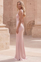 Load image into Gallery viewer, Pink Square Neck Long Mermaid Formal Dress