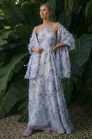 Load image into Gallery viewer, Light Purple Backless Floral Halter A Line Long Formal Dress