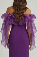 Load image into Gallery viewer, Purple Sheath Long Formal Dress with Ruffles