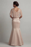 Load image into Gallery viewer, Sparkly Champagne Ruched Sequin Mermaid Long Mother of the Bride Dress