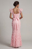 Load image into Gallery viewer, Blush Floral Mermaid Long Formal Dress with Ruffles