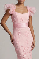 Load image into Gallery viewer, Blush Floral Mermaid Long Formal Dress with Ruffles