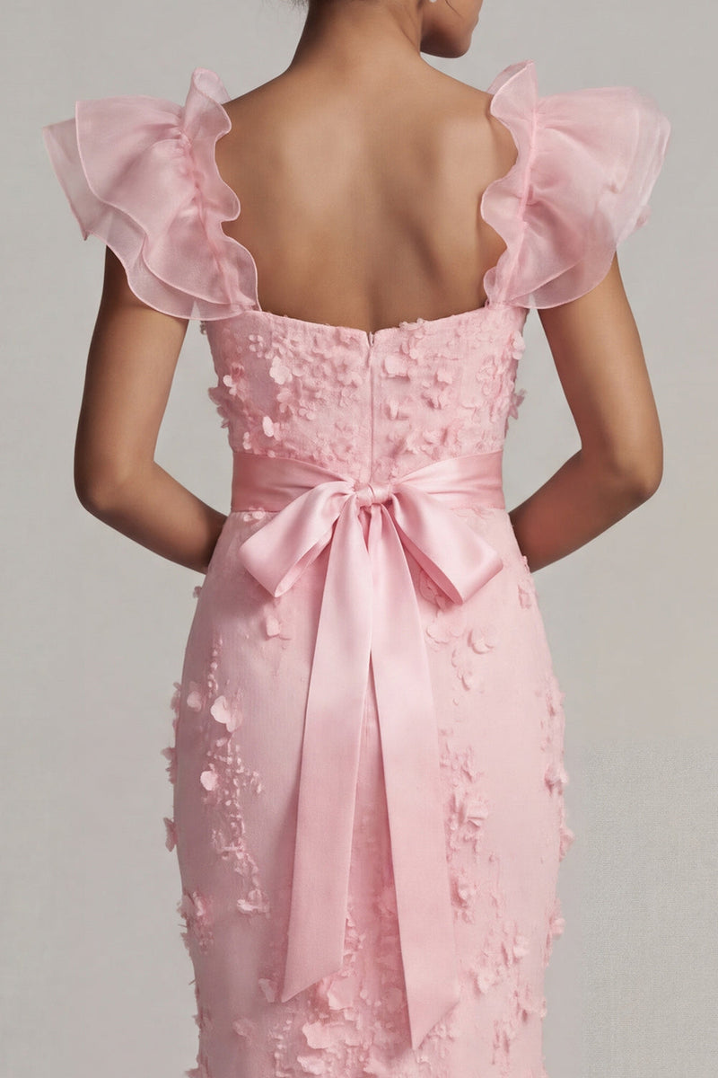 Load image into Gallery viewer, Blush Floral Mermaid Long Formal Dress with Ruffles