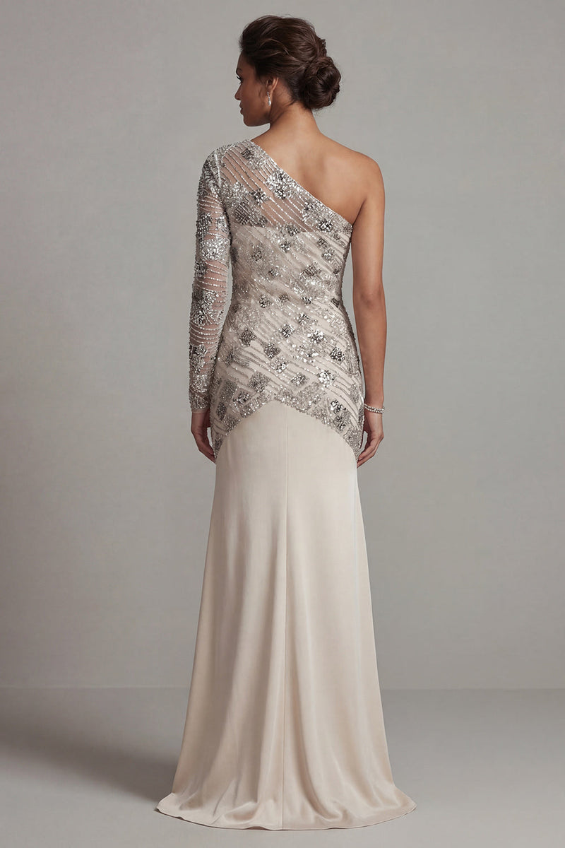 Load image into Gallery viewer, Sparkly Apricot Floral Sequin Mermaid Long Mother of the Bride Dress