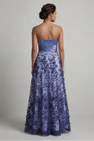 Load image into Gallery viewer, Navy Strapless Floral Long A Line Mother of the Bride Dress