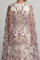 Load image into Gallery viewer, Sparkly Ivory Sequin Mermaid Satin Long Formal Dress with Cape