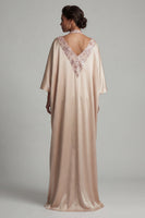 Load image into Gallery viewer, Sparkly Champagne Sequin Sheath Halter Long Formal Dress with Slit