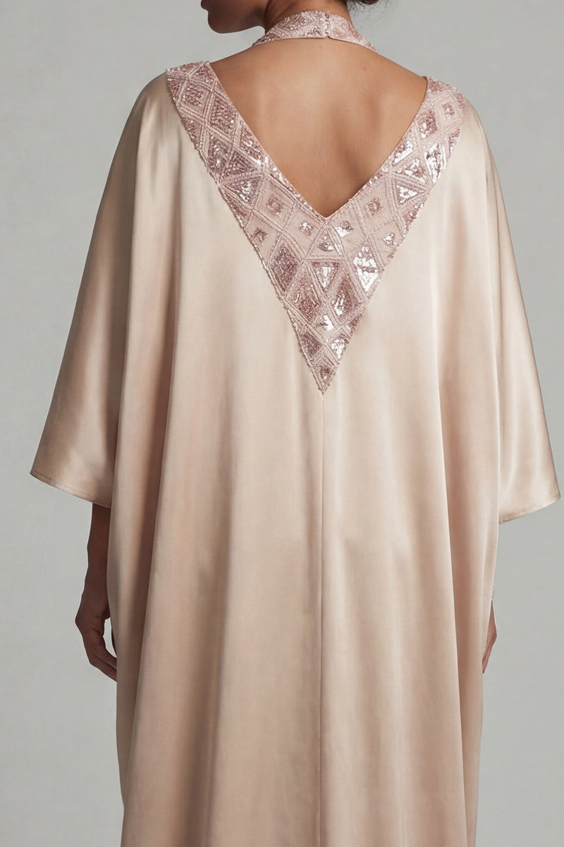 Load image into Gallery viewer, Sparkly Champagne Sequin Sheath Halter Long Formal Dress with Slit