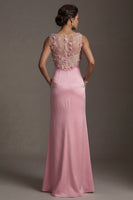 Load image into Gallery viewer, Pink Mermaid Long Floral Formal Dress with Pocket