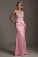 Load image into Gallery viewer, Pink Mermaid Long Floral Formal Dress with Pocket