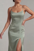 Load image into Gallery viewer, Sparkly Light Green Sequin Long Mermaid Formal Dress with Cape