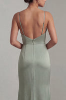 Load image into Gallery viewer, Sparkly Light Green Sequin Long Mermaid Formal Dress with Cape