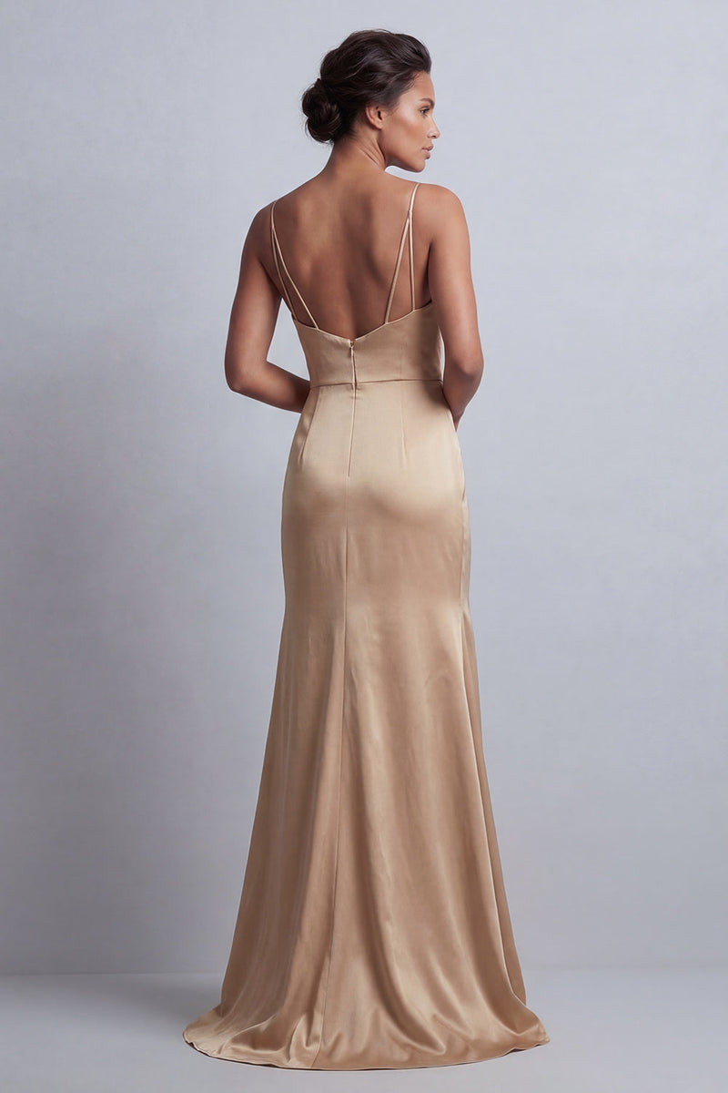 Load image into Gallery viewer, Sparkly Champagne Mermaid Beaded Long Formal Dress with Cape