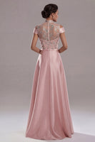 Load image into Gallery viewer, Sparkly Pink A Line Beaded Long Formal Dress