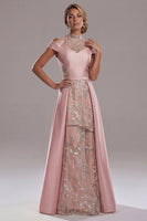 Load image into Gallery viewer, Sparkly Pink A Line Beaded Long Formal Dress