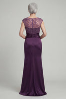 Load image into Gallery viewer, Sparkly Dark Purple Mermaid Beaded Long Mother of the Bride Dress with Pockets