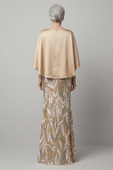 Sparkly Champagne Sequin Mermaid Long Mother of the Bride Dress