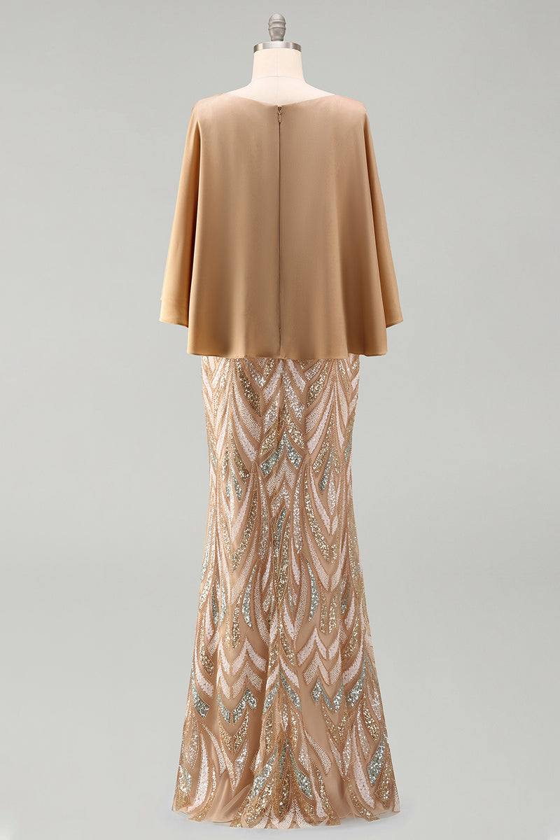 Load image into Gallery viewer, Sparkly Champagne Sequin Mermaid Long Mother of the Bride Dress