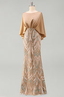 Load image into Gallery viewer, Sparkly Champagne Sequin Mermaid Long Mother of the Bride Dress