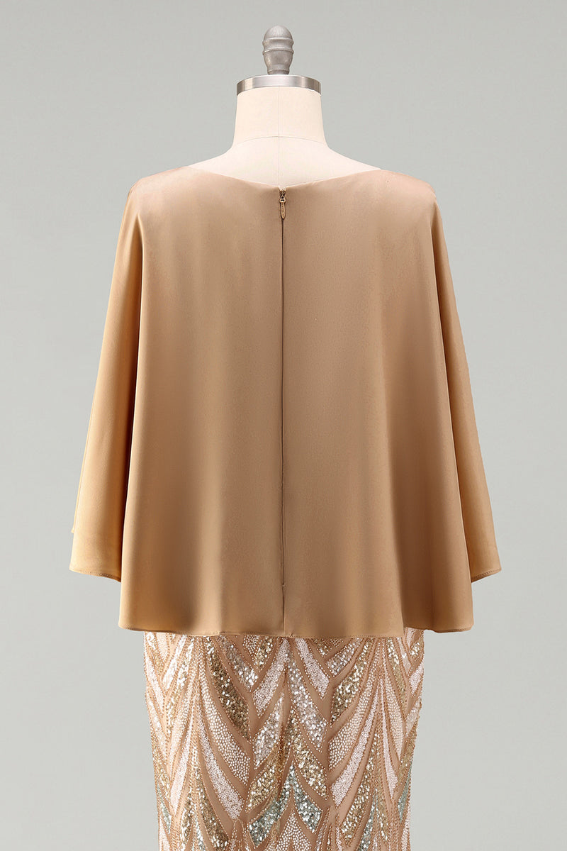 Load image into Gallery viewer, Sparkly Champagne Sequin Mermaid Long Mother of the Bride Dress