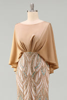 Load image into Gallery viewer, Sparkly Champagne Sequin Mermaid Long Mother of the Bride Dress